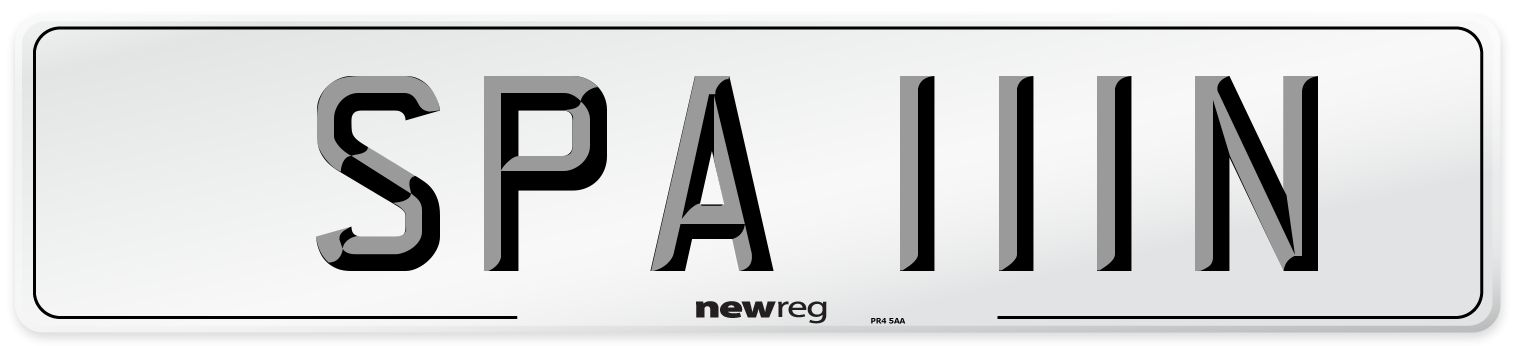 SPA 111N Number Plate from New Reg